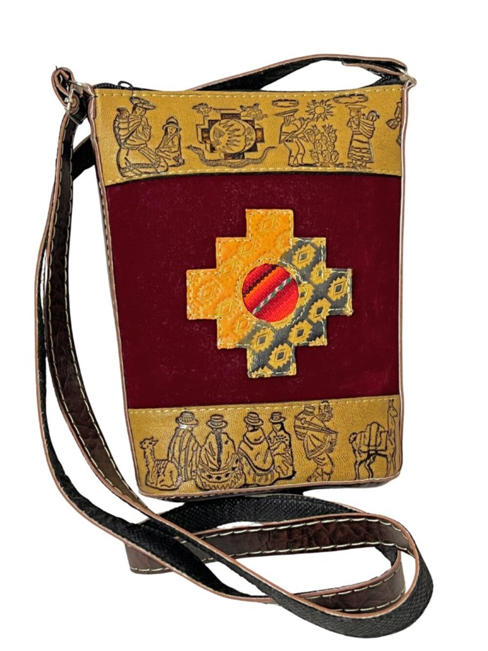 Handmade Bucket Crossbody Zippered Handbag Made in Peru NWOT